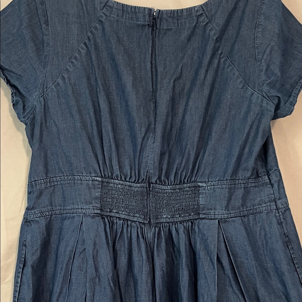 Eshakti Custom Cotton Denim Blue Women's Dress - Picture 4 of 13